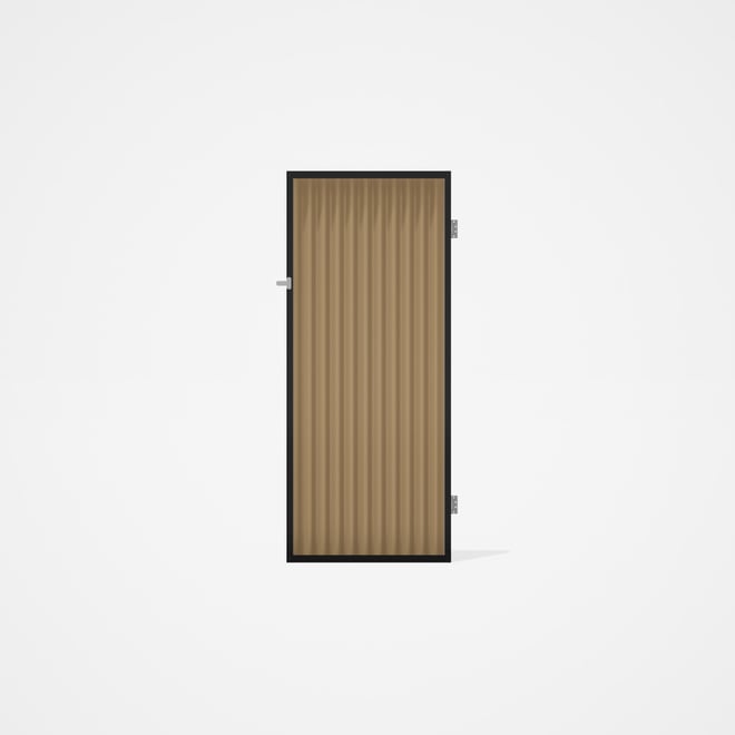 Good Neighbour® CGI Gate Premium .35 BMT Single 2.1m High Sheet: Wheat, Frame: Ebony