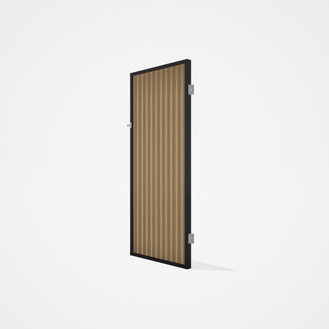 Good Neighbour® CGI Gate Premium .35 BMT Single 2.1m High Sheet: Wheat, Frame: Ebony