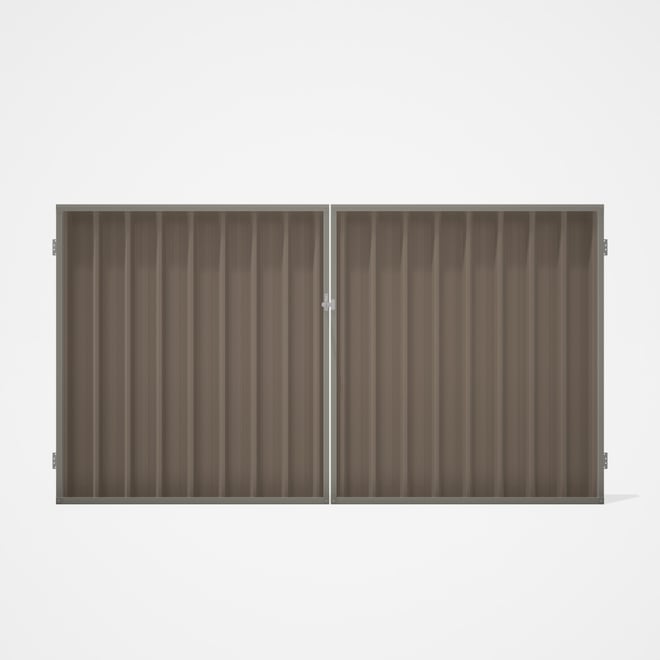 Good Neighbour® Superdek® Double Gate Standard .32 BMT 1.8m High Sheet: Beige, Frame: Birch