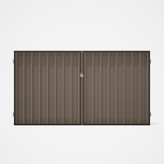 Good Neighbour® Superdek® Double Gate Standard .32 BMT 1.8m High Sheet: Beige, Frame: Banyan Brown