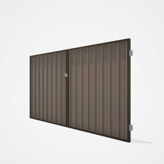 Good Neighbour® Superdek® Double Gate Standard .32 BMT 1.8m High Sheet: Beige, Frame: Banyan Brown