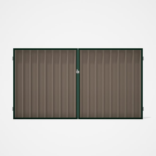 Good Neighbour® Superdek® Double Gate Standard .32 BMT 1.8m High Sheet: Beige, Frame: Caulfield Gree