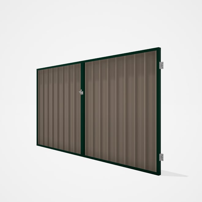 Good Neighbour® Superdek® Double Gate Standard .32 BMT 1.8m High Sheet: Beige, Frame: Caulfield Gree