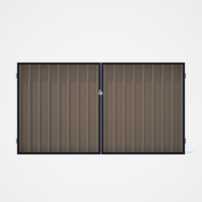 Good Neighbour® Superdek® Double Gate Standard .32 BMT 1.8m High Sheet: Beige, Frame: Dark Stone
