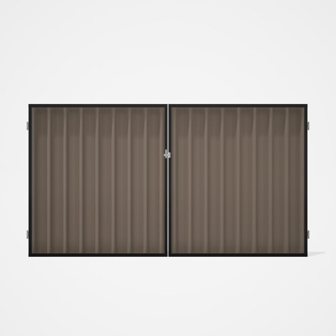 Good Neighbour® Superdek® Double Gate Standard .32 BMT 1.8m High Sheet: Beige, Frame: Ebony