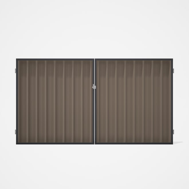 Good Neighbour® Superdek® Double Gate Standard .32 BMT 1.8m High Sheet: Beige, Frame: Granite