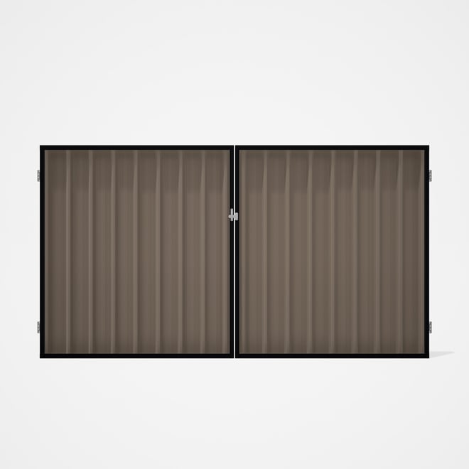 Good Neighbour® Superdek® Double Gate Standard .32 BMT 1.8m High Sheet: Beige, Frame: Gun Metal Grey
