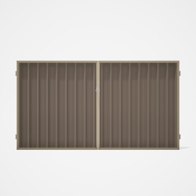 Good Neighbour® Superdek® Double Gate Standard .32 BMT 1.8m High Sheet: Beige, Frame: Merino