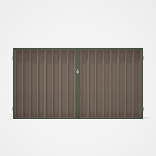 Good Neighbour® Superdek® Double Gate Standard .32 BMT 1.8m High Sheet: Beige, Frame: Mist Green