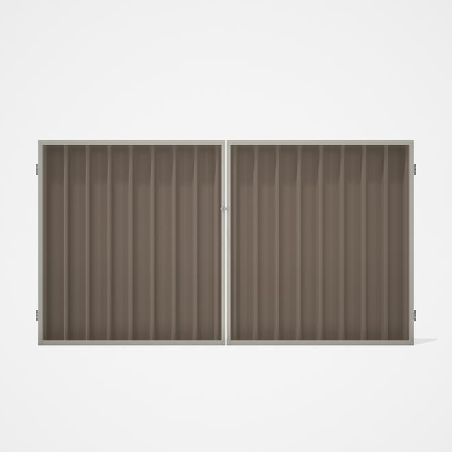 Good Neighbour® Superdek® Double Gate Standard .32 BMT 1.8m High Sheet: Beige, Frame: Off White