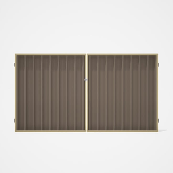 Good Neighbour® Superdek® Double Gate Standard .32 BMT 1.8m High Sheet: Beige, Frame: Primrose