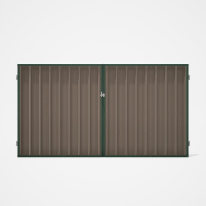 Good Neighbour® Superdek® Double Gate Standard .32 BMT 1.8m High Sheet: Beige, Frame: Rivergum