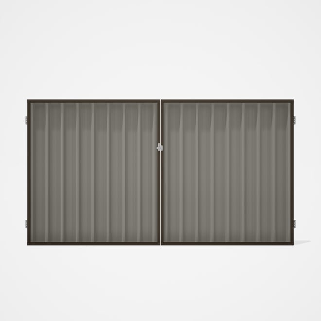 Good Neighbour® Superdek® Double Gate Standard .32 BMT 1.8m High Sheet: Birch, Frame: Banyan Brown