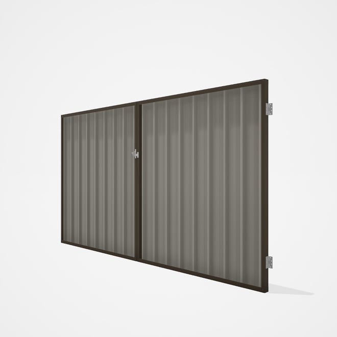 Good Neighbour® Superdek® Double Gate Standard .32 BMT 1.8m High Sheet: Birch, Frame: Banyan Brown
