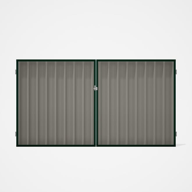 Good Neighbour® Superdek® Double Gate Standard .32 BMT 1.8m High Sheet: Birch, Frame: Caulfield Gree