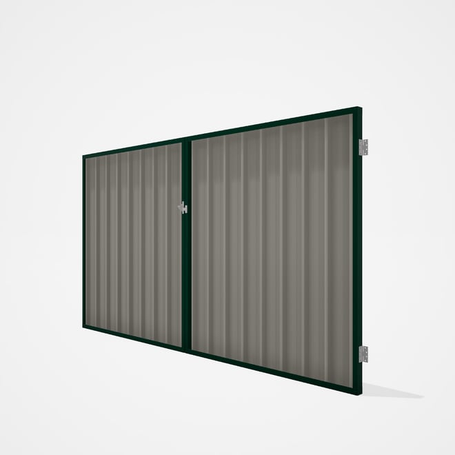 Good Neighbour® Superdek® Double Gate Standard .32 BMT 1.8m High Sheet: Birch, Frame: Caulfield Gree