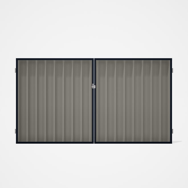 Good Neighbour® Superdek® Double Gate Standard .32 BMT 1.8m High Sheet: Birch, Frame: Dark Stone