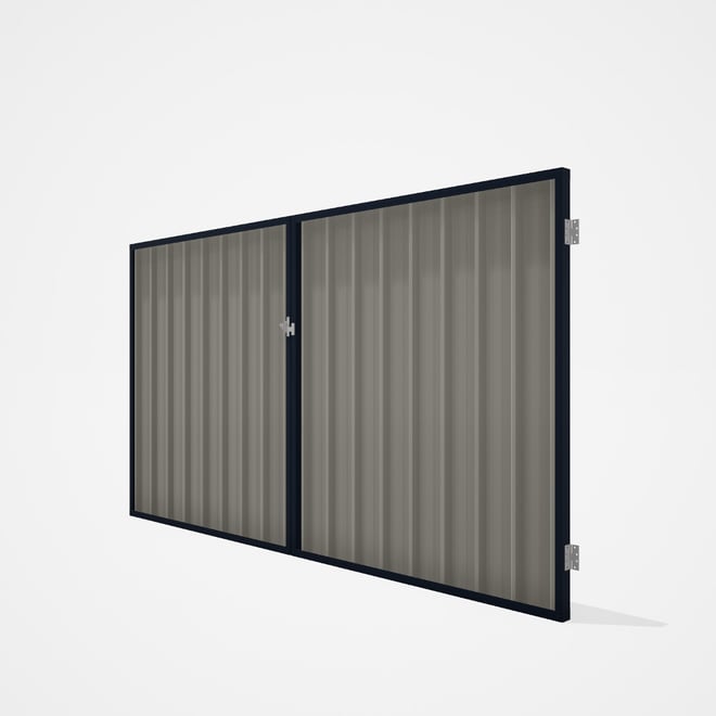 Good Neighbour® Superdek® Double Gate Standard .32 BMT 1.8m High Sheet: Birch, Frame: Dark Stone