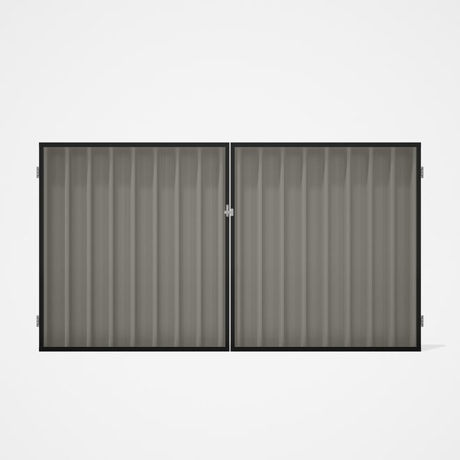 Good Neighbour® Superdek® Double Gate Standard .32 BMT 1.8m High Sheet: Birch, Frame: Ebony