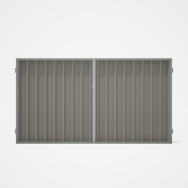 Good Neighbour® Superdek® Double Gate Standard .32 BMT 1.8m High Sheet: Birch, Frame: Gull Grey