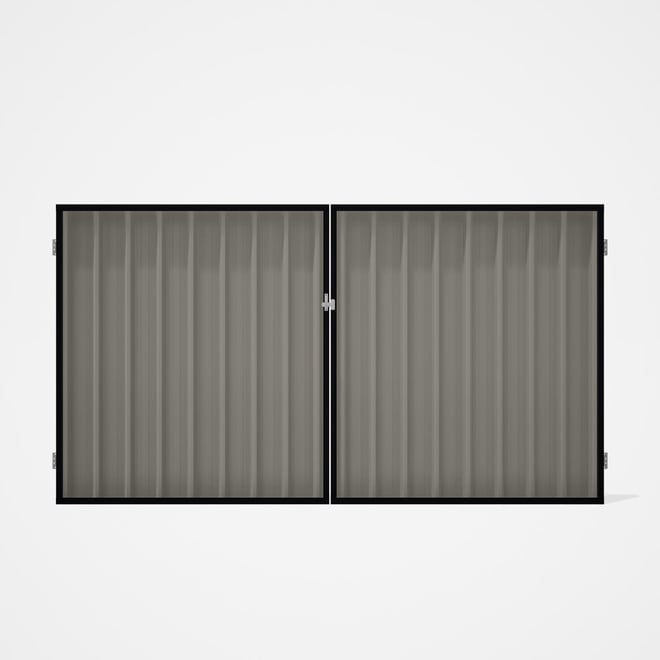 Good Neighbour® Superdek® Double Gate Standard .32 BMT 1.8m High Sheet: Birch, Frame: Gun Metal Grey