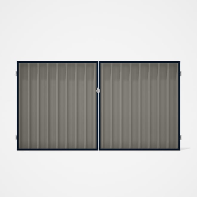 Good Neighbour® Superdek® Double Gate Standard .32 BMT 1.8m High Sheet: Birch, Frame: Mountain Blue