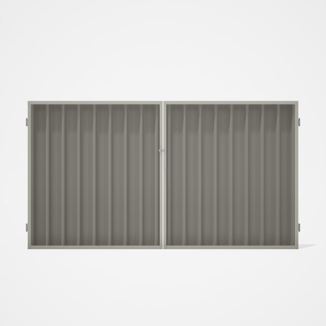 Good Neighbour® Superdek® Double Gate Standard .32 BMT 1.8m High Sheet: Birch, Frame: Off White