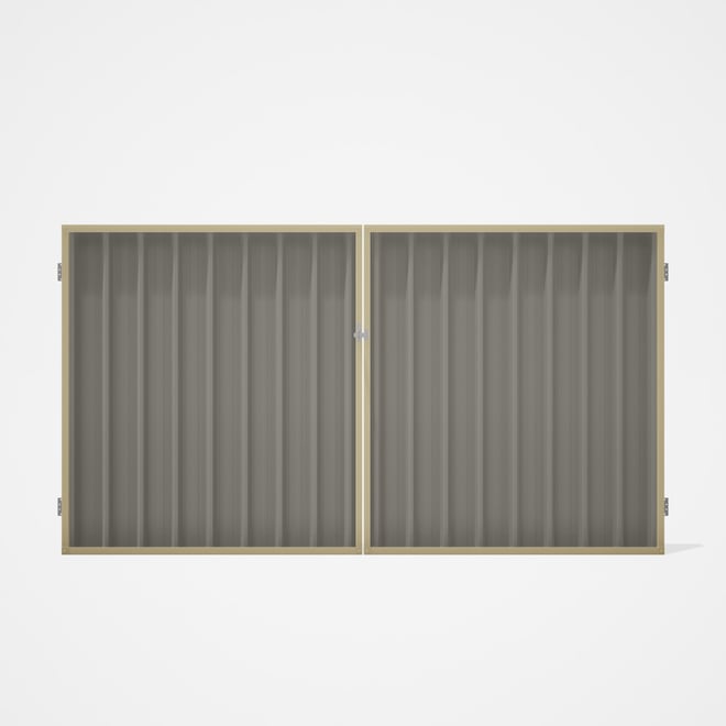 Good Neighbour® Superdek® Double Gate Standard .32 BMT 1.8m High Sheet: Birch, Frame: Primrose