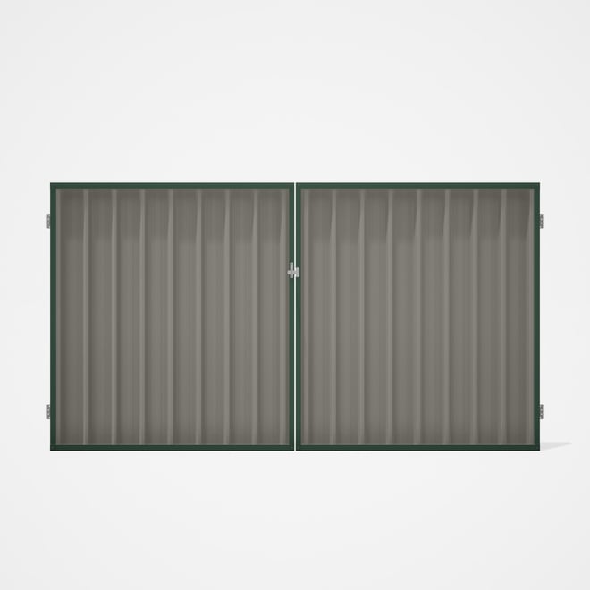 Good Neighbour® Superdek® Double Gate Standard .32 BMT 1.8m High Sheet: Birch, Frame: Rivergum