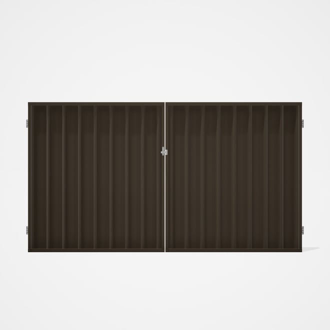 Good Neighbour® Superdek® Double Gate Standard .32 BMT 1.8m High Sheet: Banyan Brown, Frame: Banyan 
