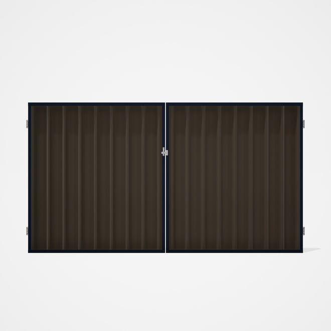 Good Neighbour® Superdek® Double Gate Standard .32 BMT 1.8m High Sheet: Banyan Brown, Frame: Dark St