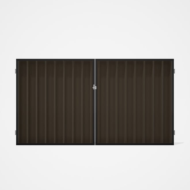 Good Neighbour® Superdek® Double Gate Standard .32 BMT 1.8m High Sheet: Banyan Brown, Frame: Ebony