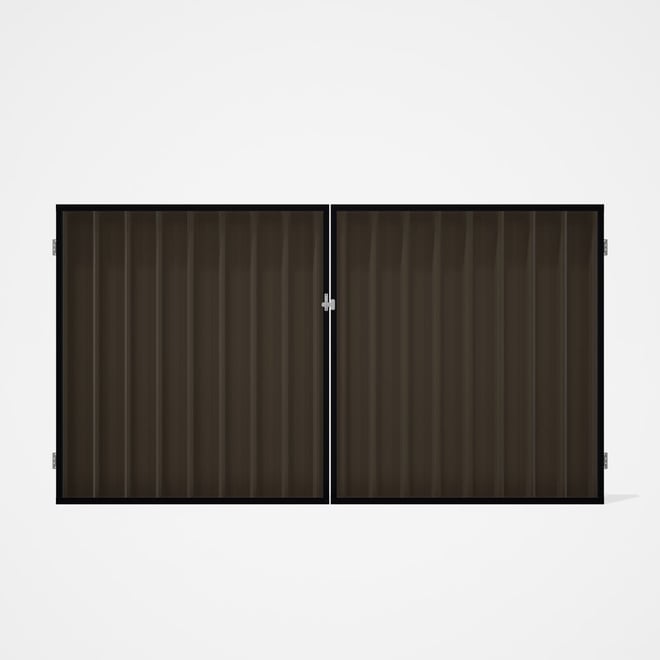 Good Neighbour® Superdek® Double Gate Standard .32 BMT 1.8m High Sheet: Banyan Brown, Frame: Gun Met