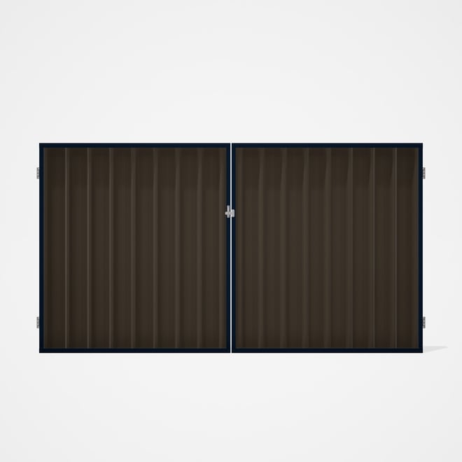 Good Neighbour® Superdek® Double Gate Standard .32 BMT 1.8m High Sheet: Banyan Brown, Frame: Mountai