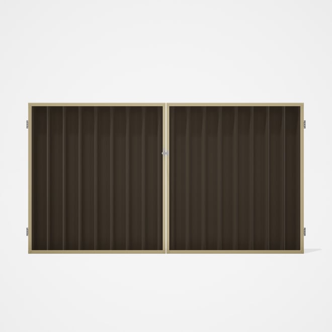 Good Neighbour® Superdek® Double Gate Standard .32 BMT 1.8m High Sheet: Banyan Brown, Frame: Primros