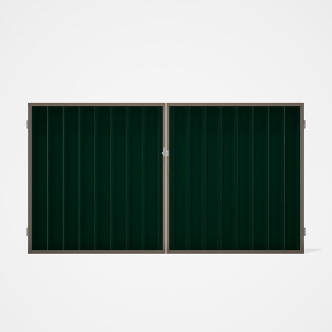 Good Neighbour® Superdek® Double Gate Standard .32 BMT 1.8m High Sheet: Caulfield Green, Frame: Beig