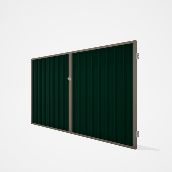Good Neighbour® Superdek® Double Gate Standard .32 BMT 1.8m High Sheet: Caulfield Green, Frame: Beig