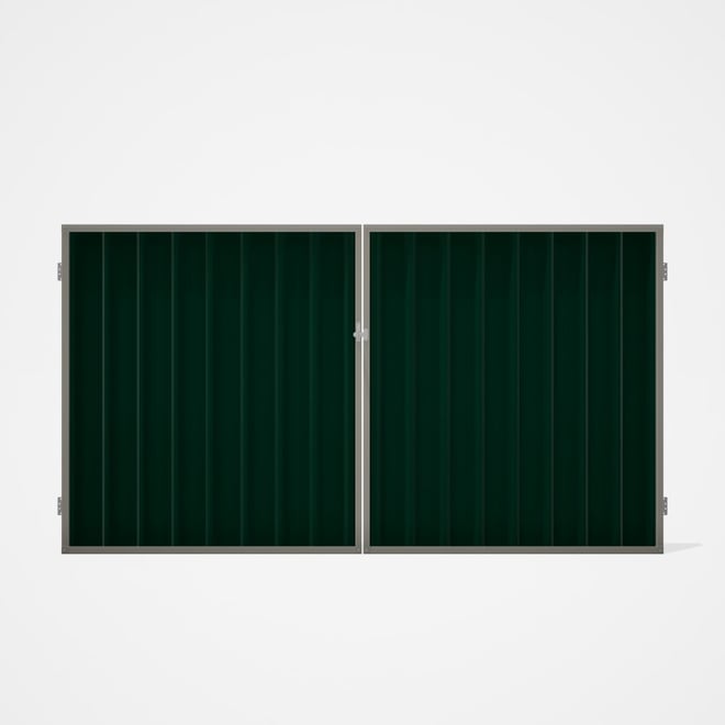 Good Neighbour® Superdek® Double Gate Standard .32 BMT 1.8m High Sheet: Caulfield Green, Frame: Birc