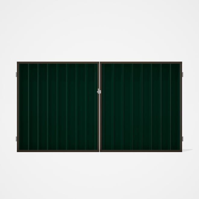 Good Neighbour® Superdek® Double Gate Standard .32 BMT 1.8m High Sheet: Caulfield Green, Frame: Bany