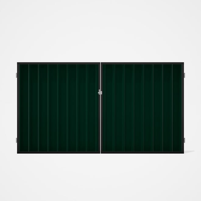 Good Neighbour® Superdek® Double Gate Standard .32 BMT 1.8m High Sheet: Caulfield Green, Frame: Ebon