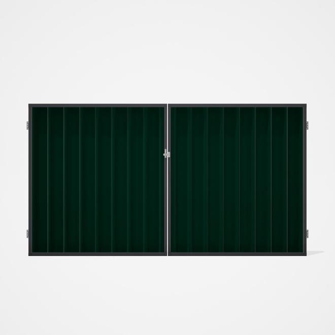 Good Neighbour® Superdek® Double Gate Standard .32 BMT 1.8m High Sheet: Caulfield Green, Frame: Gran