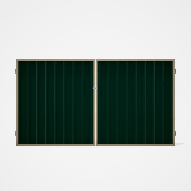 Good Neighbour® Superdek® Double Gate Standard .32 BMT 1.8m High Sheet: Caulfield Green, Frame: Meri