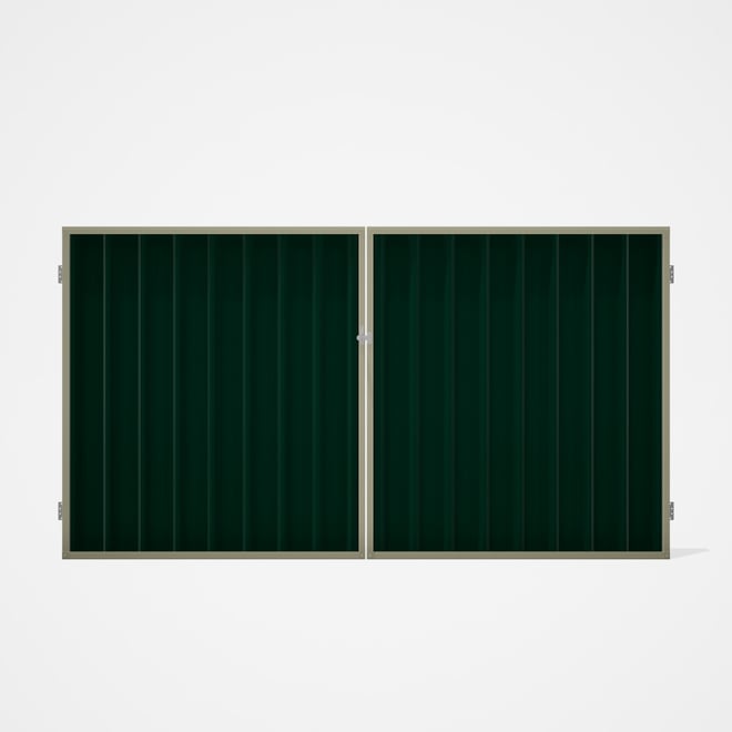 Good Neighbour® Superdek® Double Gate Standard .32 BMT 1.8m High Sheet: Caulfield Green, Frame: Moss