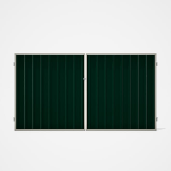 Good Neighbour® Superdek® Double Gate Standard .32 BMT 1.8m High Sheet: Caulfield Green, Frame: Off 