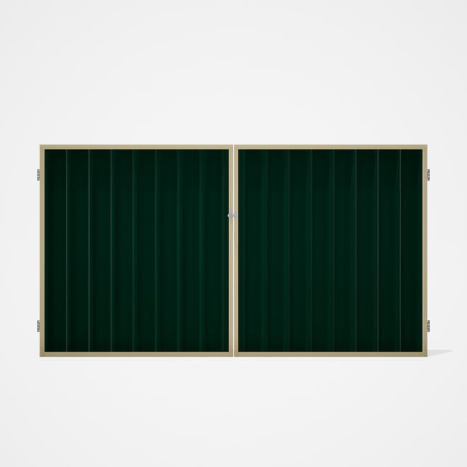 Good Neighbour® Superdek® Double Gate Standard .32 BMT 1.8m High Sheet: Caulfield Green, Frame: Prim