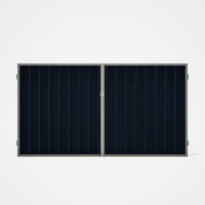 Good Neighbour® Superdek® Double Gate Standard .32 BMT 1.8m High Sheet: Dark Stone, Frame: Birch