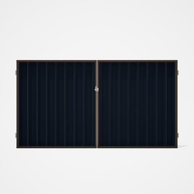 Good Neighbour® Superdek® Double Gate Standard .32 BMT 1.8m High Sheet: Dark Stone, Frame: Banyan Br