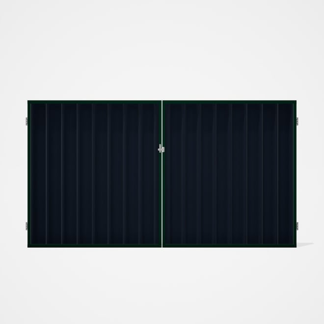 Good Neighbour® Superdek® Double Gate Standard .32 BMT 1.8m High Sheet: Dark Stone, Frame: Caulfield