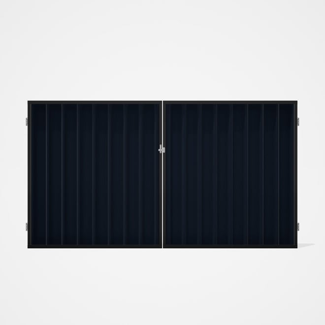 Good Neighbour® Superdek® Double Gate Standard .32 BMT 1.8m High Sheet: Dark Stone, Frame: Ebony