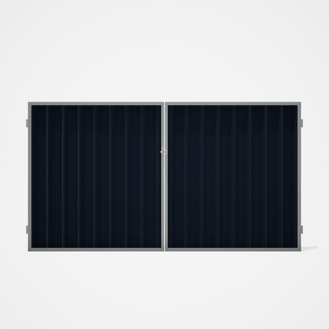 Good Neighbour® Superdek® Double Gate Standard .32 BMT 1.8m High Sheet: Dark Stone, Frame: Gull Grey
